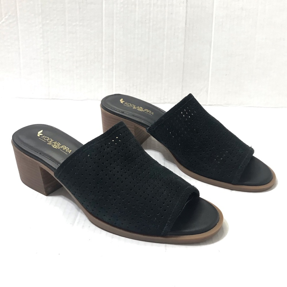 Koolaburra By UGG Raychel Open Toe Suede Mule Black Size 9.5 - Picture 1 of 8